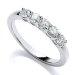 950 Platinum Diamond Half Eternity Ring 0.50 CTW - Pobjoy Diamonds