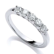Load image into Gallery viewer, 950 Platinum Diamond Half Eternity Ring 0.50 CTW - Pobjoy Diamonds