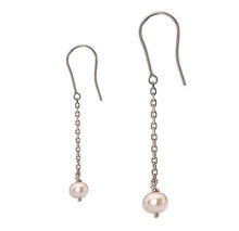 Load image into Gallery viewer, 9K Rose Gold &amp; Pink Pearl Ladies Drop Earrings - Pobjoy Diamonds