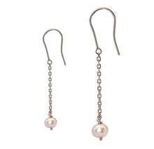 Load image into Gallery viewer, 9K Rose Gold &amp; Pink Pearl Ladies Drop Earrings - Pobjoy Diamonds