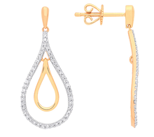 Load image into Gallery viewer, 9K Yellow Gold Diamond Drop Earrings 0.25 CTW - Pobjoy Diamonds