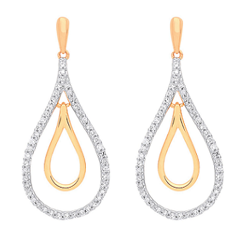 9K Yellow Gold Diamond Drop Earrings 0.25 CTW - Pobjoy Diamonds