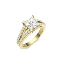 Load image into Gallery viewer, 950 Platinum Split Shoulder 1.40 CTW Princess Cut Diamond Ring - G/VS2 - Pobjoy Diamonds