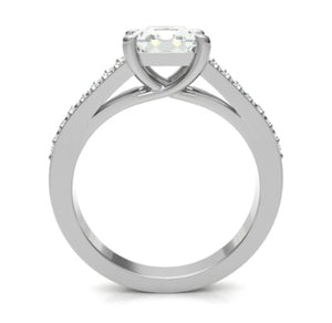 950 Platinum Split Shoulder 1.40 CTW Princess Cut Diamond Ring - G/VS2 - Pobjoy Diamonds
