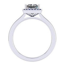 Load image into Gallery viewer, Princess Cut Diamond &amp; Sapphire Halo Diamond Ring - Pobjoy Diamonds