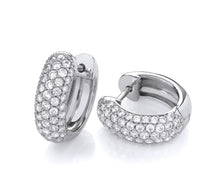 Load image into Gallery viewer, White Gold Diamond Hug Earrings 1.50 Carat G/Si1