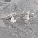 Handmade Sterling Silver Propeller Cufflinks - Pobjoy Diamonds