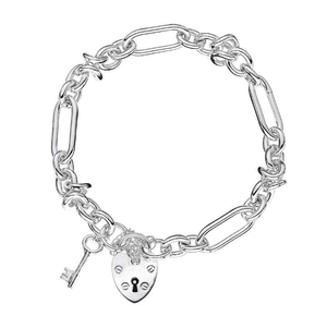 Sterling Silver Gate & Knot Link Padlock Bracelet - Pobjoy Diamonds