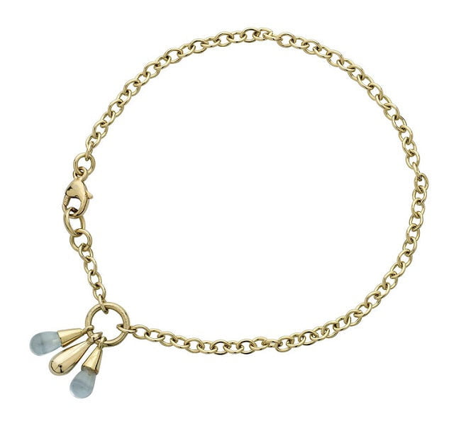 9K Yellow Gold Adjustable Ladies Raindrop Bracelet - Pobjoy Diamonds