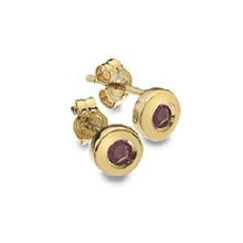 Load image into Gallery viewer, 9K Yellow Gold &amp; Ruby Medium Stud Earrings - Pobjoy Diamonds