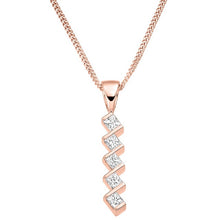 Load image into Gallery viewer, 9K Rose Gold 0.50 CTW Diamond Five Stone Pendant Necklace - Pobjoy Diamonds