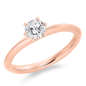 Rose Gold Round Brilliant Cut Solitaire Lab Grown Diamond Ring