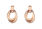 Sterling Silver & Rose Gold Plated Double Loop Earrings - Pobjoy Diamonds