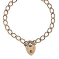 9K Rose Gold Ladies Slim Curb Bracelet With Padlock - Pobjoy Diamonds