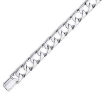 Load image into Gallery viewer, Sterling Silver Large Square Curb Ribbed Edge Link Men&#39;s Bracelet - Pobjoy Diamonds