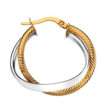 Load image into Gallery viewer, 9K White &amp; Yellow Gold Rope Style Large Hoop Earrings - Pobjoy Diamonds