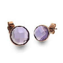 Load image into Gallery viewer, 9K Rose Gold &amp; Amethyst Ladies Stud Earrings - Pobjoy Diamonds