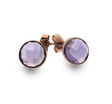 Load image into Gallery viewer, 9K Rose Gold &amp; Amethyst Ladies Stud Earrings - Pobjoy Diamonds