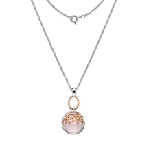Load image into Gallery viewer, Sterling Silver Rose Quartz Circular Drop Pendant &amp; Necklace - Pobjoy Diamonds