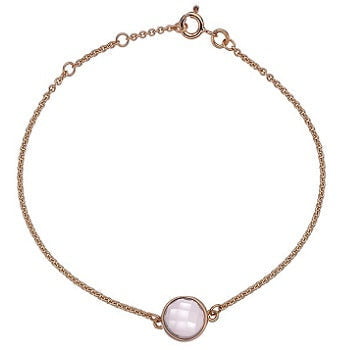 9K Rose Gold & Rose Quartz Adjustable Ladies Bracelet - Pobjoy Diamonds