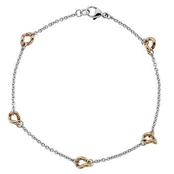 9K White & Rose Gold WIth Curb Links Ladies Bracelet - Pobjoy Diamonds