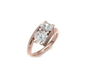 18K Gold 2.00 Carat Twin Diamond Set Engagement Ring - F/VS2 - Pobjoy Diamonds