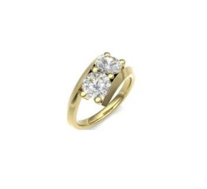 18K Gold 2.00 Carat Twin Diamond Set Engagement Ring - F/VS2 - Pobjoy Diamonds