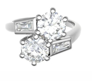 18K Gold 3.00 Carat Four Diamond Set Engagement Ring - F/VS2 - Pobjoy Diamonds
