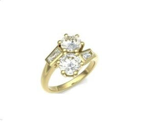 18K Gold 3.00 Carat Four Diamond Set Engagement Ring - F/VS2 - Pobjoy Diamonds
