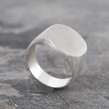 Load image into Gallery viewer, Handmade Silver Round Signet Ring - Pobjoy Diamonds
