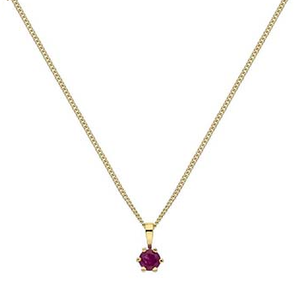 Ruby pendant 9 carat yellow gold necklace -Pobjoy Diamonds