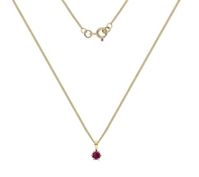 Load image into Gallery viewer, Ruby and 9 carat yellow gold necklace -Pobjoy Diamonds
