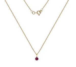 Ruby and 9 carat yellow gold necklace -Pobjoy Diamonds