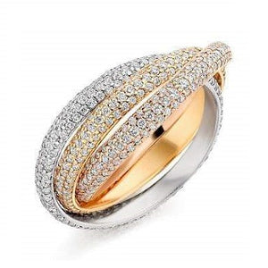 18K Gold 2.00 CTW Diamond Russian Full Eternity Ring - Pobjoy Diamonds