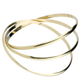 9K Yellow Gold Three Piece D-Shaped Russian Bangle