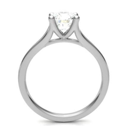 950 Platinum Split Shoulder 1.00 Carat Round Brilliant Cut Solitaire Diamond Ring - G/VS1 - Pobjoy Diamonds