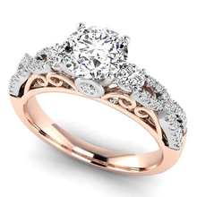 Load image into Gallery viewer, White &amp; Rose Gold Trilogy Crossover Diamond Ring - Pobjoy Diamonds
