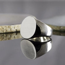 Load image into Gallery viewer, Handmade Silver Round Signet Ring - Pobjoy Diamonds