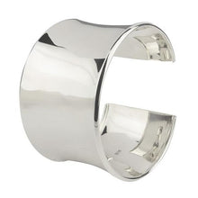 Load image into Gallery viewer, Sterling Silver Broad Cuff Bevelled Edge Bangle - Pobjoy Diamonds