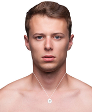 Load image into Gallery viewer, Mens Sterling Silver Initial Circular Pendant &amp; Neck Chain - Letters A-Z - Pobjoy Diamonds