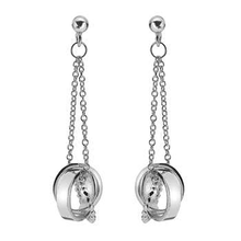 Load image into Gallery viewer, Sterling Silver Entwined Circle Drop Earrings - Pobjoy Diamonds