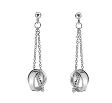 Load image into Gallery viewer, Sterling Silver Entwined Circle Drop Earrings - Pobjoy Diamonds