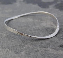 Load image into Gallery viewer, Handmade Sterling Silver Hammered Ladies Bangle - Pobjoy Diamonds