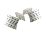 Sterling Silver Shaped & Grooved Cufflinks - Pobjoy Diamonds