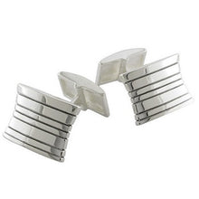 Load image into Gallery viewer, Sterling Silver Shaped &amp; Grooved Cufflinks - Pobjoy Diamonds