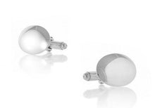 Load image into Gallery viewer, Sterling Silver Domed Oval Bar Cufflinks - Pobjoy Diamonds