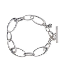 Load image into Gallery viewer, Sterling Silver Wide Link T-Bar Bracelet - Pobjoy Diamonds