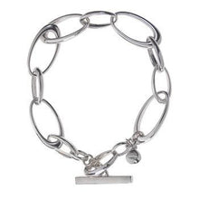 Load image into Gallery viewer, Sterling Silver Wide Link T-Bar Bracelet - Pobjoy Diamonds