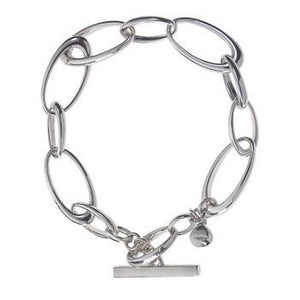 Sterling Silver Wide Link T-Bar Bracelet - Pobjoy Diamonds