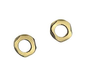 Sterling Silver Yellow Gold Plated Nut Stud Earrings - Pobjoy Diamonds